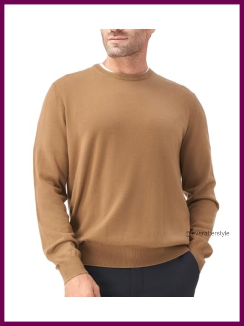 Men's 100% Wool Crewneck Pullover Sweater Long Sleeve Knit Casual